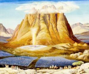 Israel encamped at Mt. Sinai